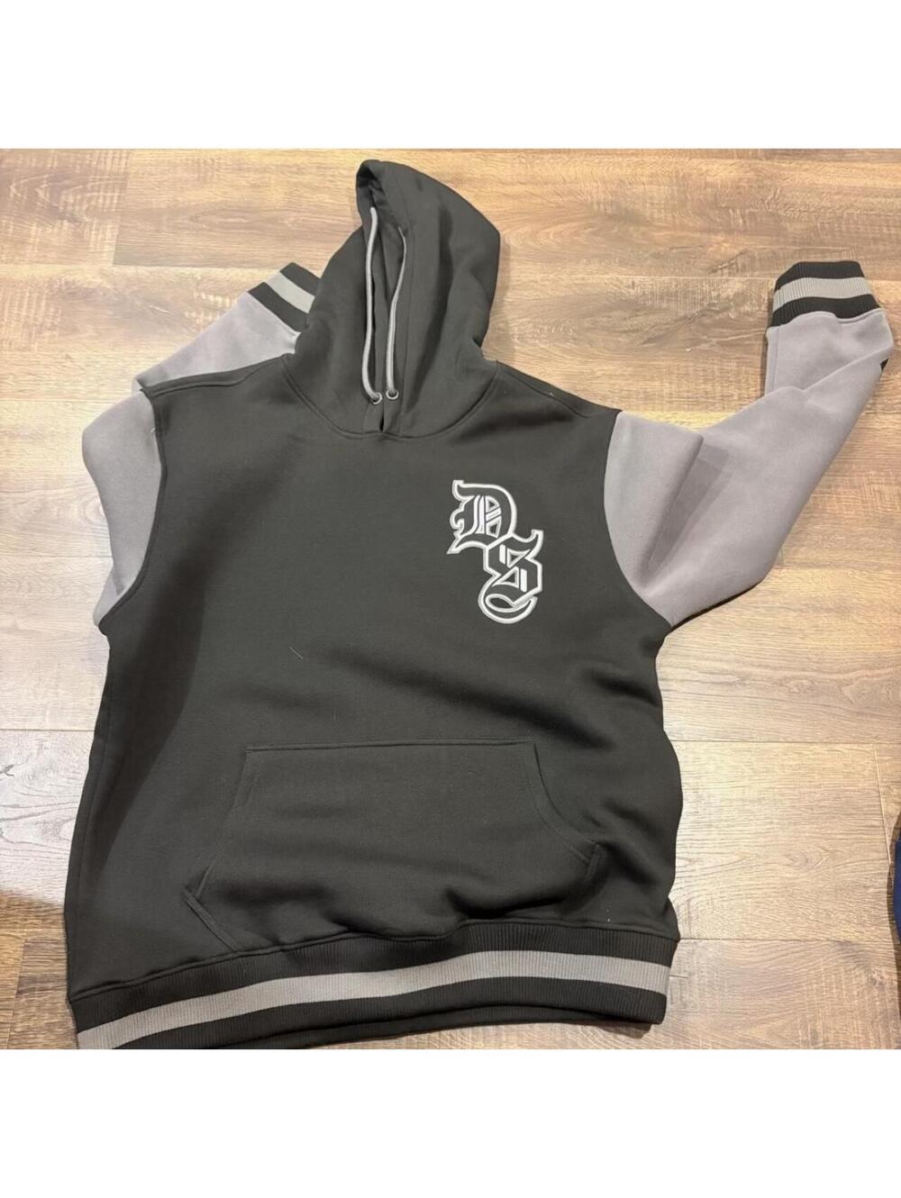 Men's Black and Grey Hoody